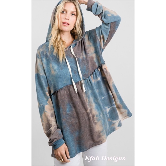 Tops - LAST! ❤️So Soft Tie Dye Babydoll Lounge Hoodie!